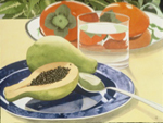 76, Papaya With Two Persimmons, 18 1/4 x 24 1995 wc. Not available.